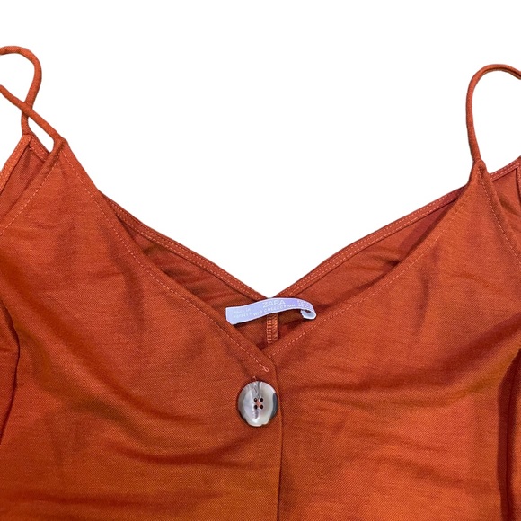 ZARA W/B COLLECTION SLEEVELESS DRESS Burnt Orange Size M - Picture 7 of 11